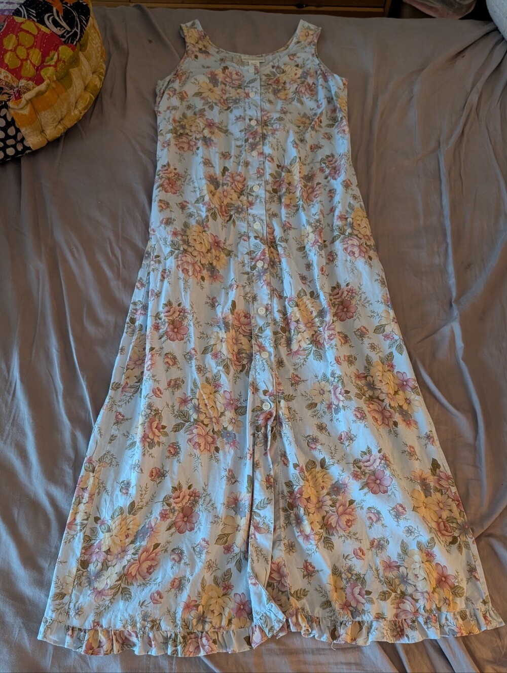 Vintage Jones New York Sport Dakota Blue Moon Floral Maxi Dress